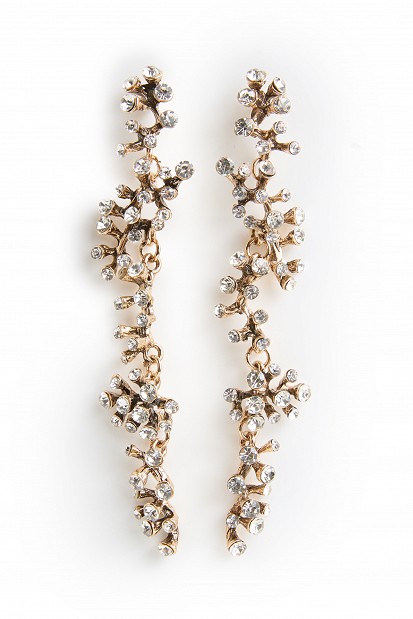Drop earrings with crystals