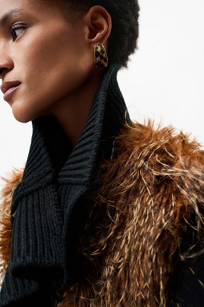 Animal print hoop earrings