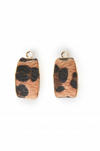 Animal print hoop earrings