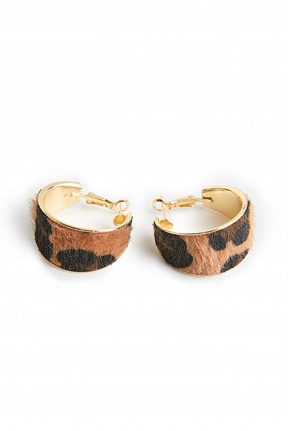 Animal print hoop earrings