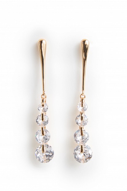 Drop earrings with crystals