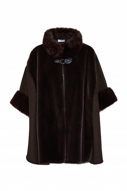 Faux fur cape