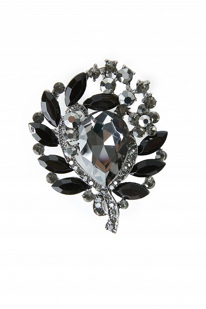 Crystal and rhinestone brooch