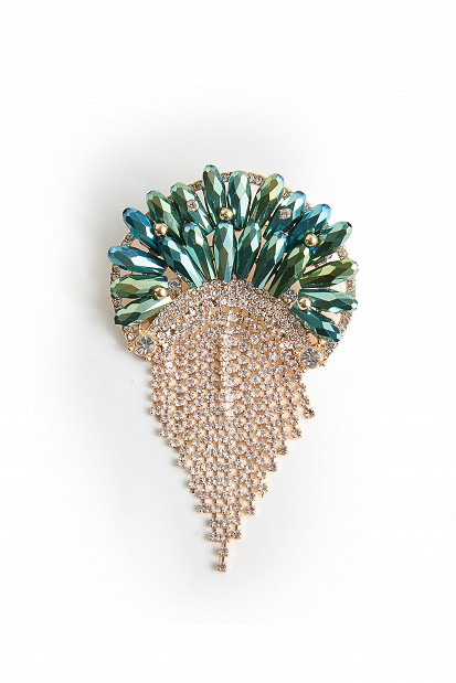 Crystal and rhinestone brooch