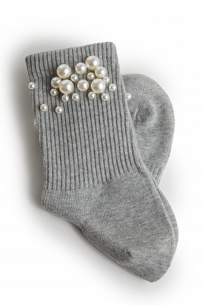 Ankle socks with pearl details