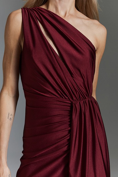 Rochie lungă pe un umăr - Gold label