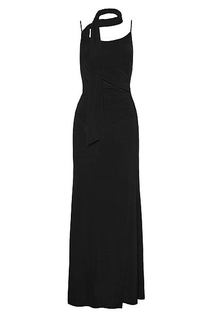 Maxi dress with a scarf detail - Gold label