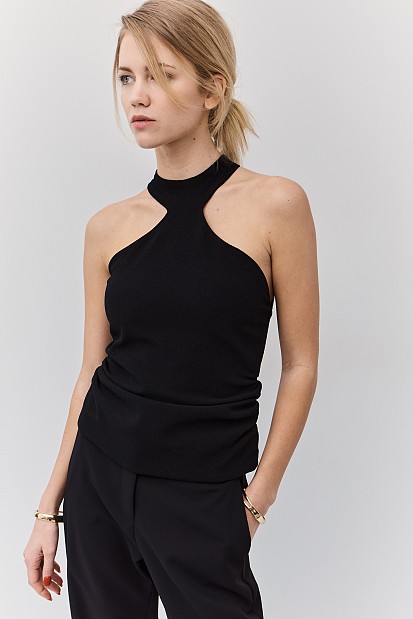 Gather halter-neck top