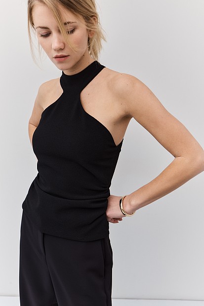 Gather halter-neck top