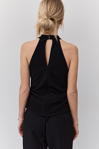 Gather halter-neck top