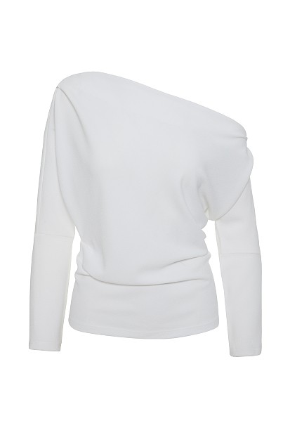 Off-shoulder gathered blouse
