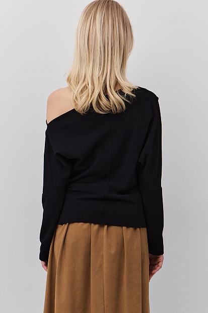 Off-shoulder gathered blouse