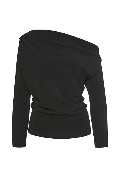 Off-shoulder gathered blouse