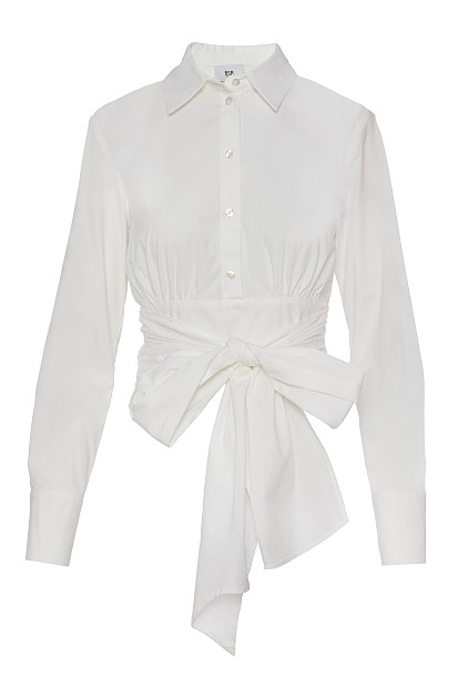 Shirt look blouse with bow