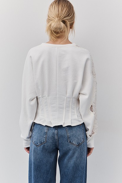 Corset-style lace blouse