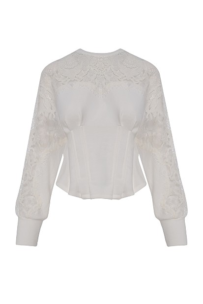Corset-style lace blouse