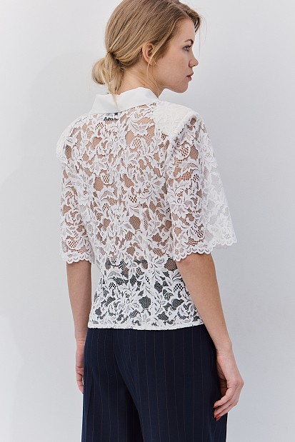 Blusa encaje cuello