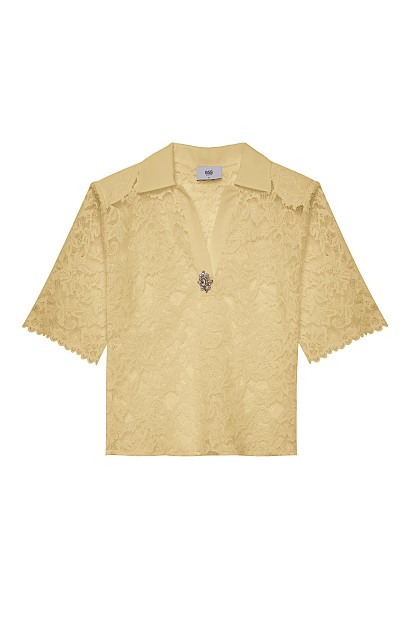 Blusa encaje cuello