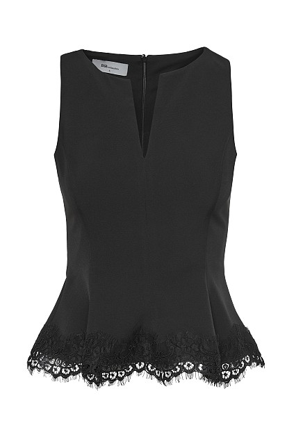 Sleeveless V top with lace