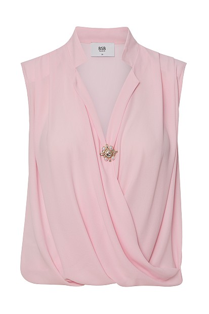 Wrap sleeveless blouse