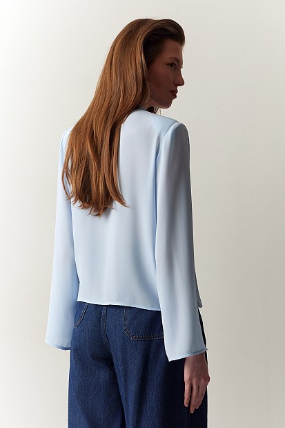 Blusa cruzada manga larga cadena