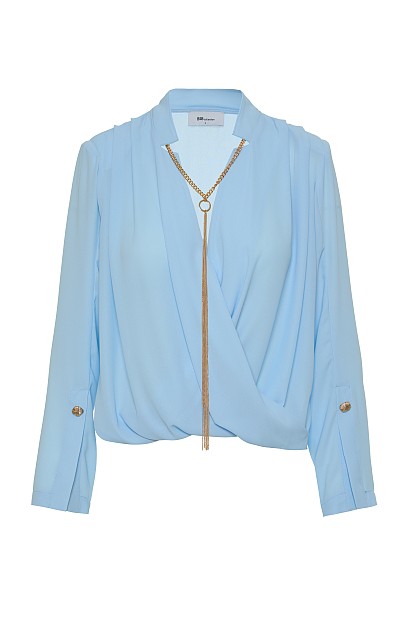 Blusa cruzada manga larga cadena