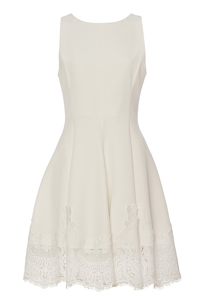 Mini sleeveless dress with lace