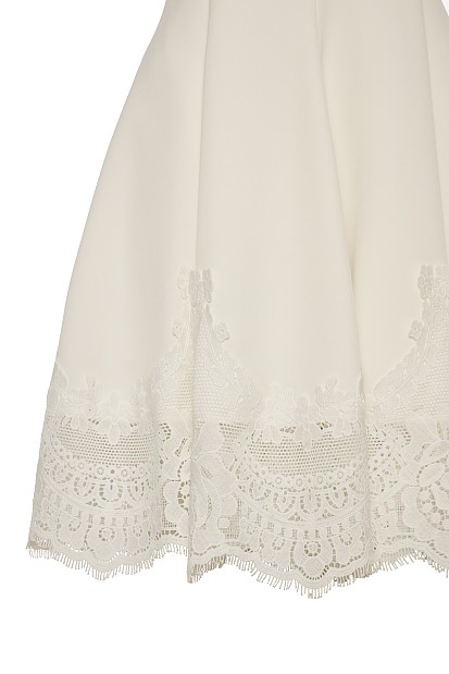 Mini sleeveless dress with lace