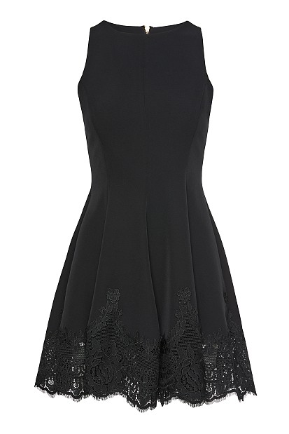 Mini sleeveless dress with lace