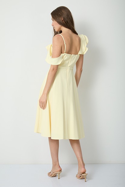 Midi dress with ruffle details