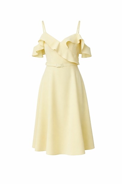 Midi dress with ruffle details