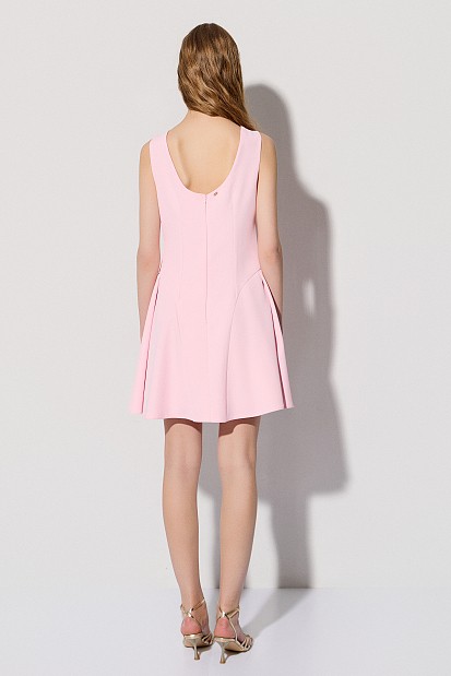 Mini draped dress with pleats
