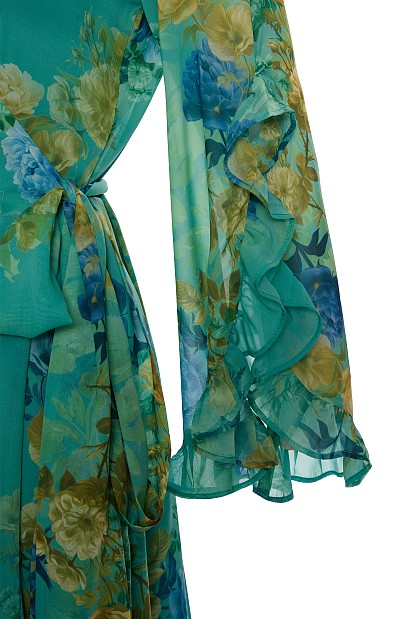 Mini floral wrap dress