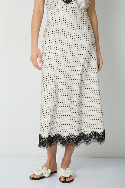 Midi polka dot skirt