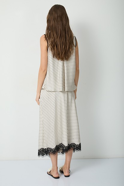 Midi polka dot skirt