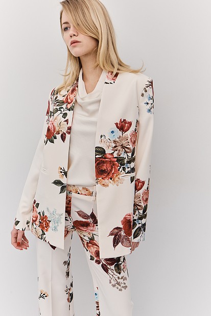 Floral open blazer