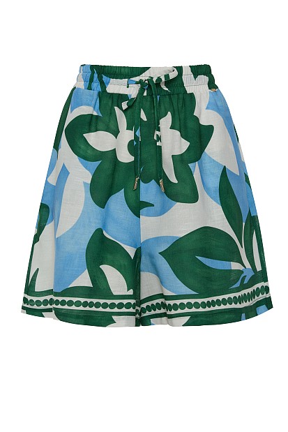 Printed high-waisted shorts