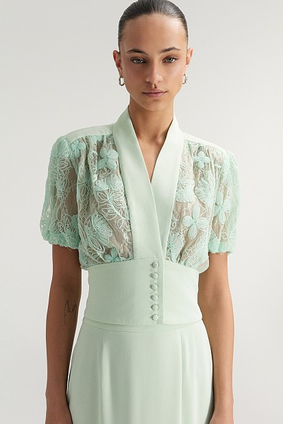 Lace blouse with buttons - Gold label
