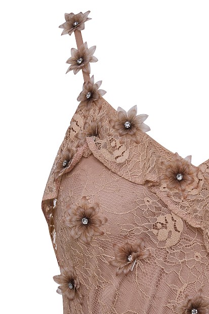 Maxi dress with lace and ruffles - Gold label