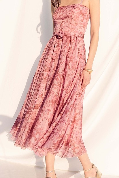 Midi strapless floral dress -  Gold label