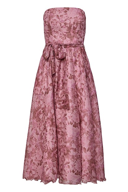 Midi strapless floral dress -  Gold label