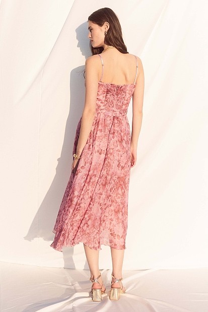Midi strapless floral dress -  Gold label