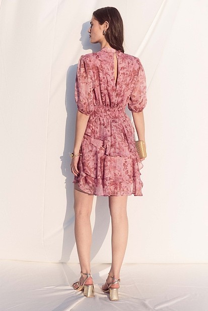 Mini floral dress with ruffles - Gold label