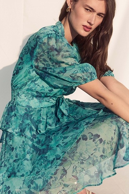Mini floral dress with ruffles - Gold label