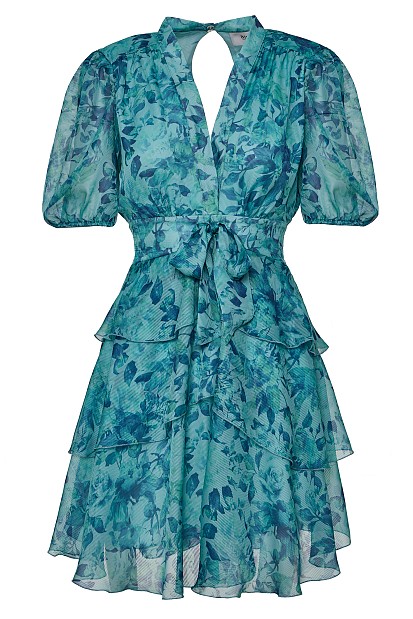 Mini floral dress with ruffles - Gold label