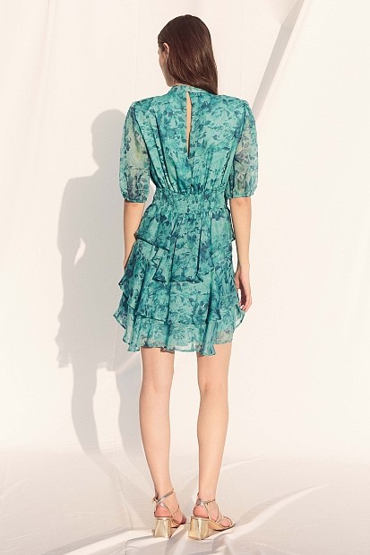 Mini floral dress with ruffles - Gold label