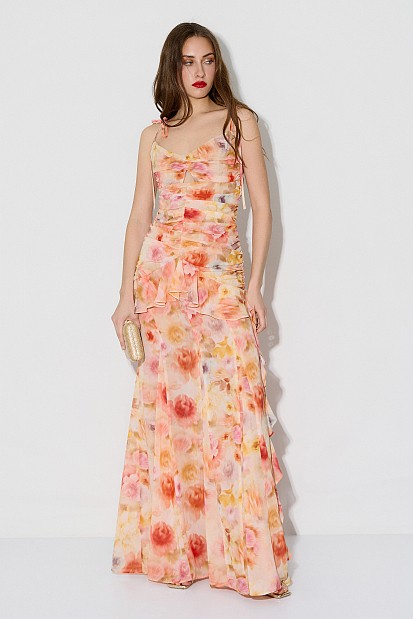 Floral maxi dress with ruffles - Gold Label