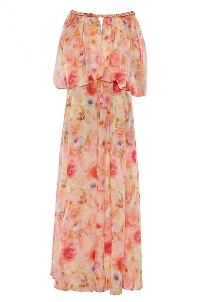 Maxi off-shoulder floral dress - Gold label