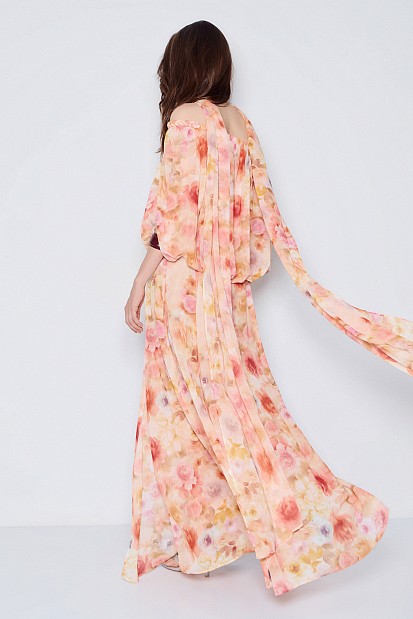 Maxi off-shoulder floral dress - Gold label