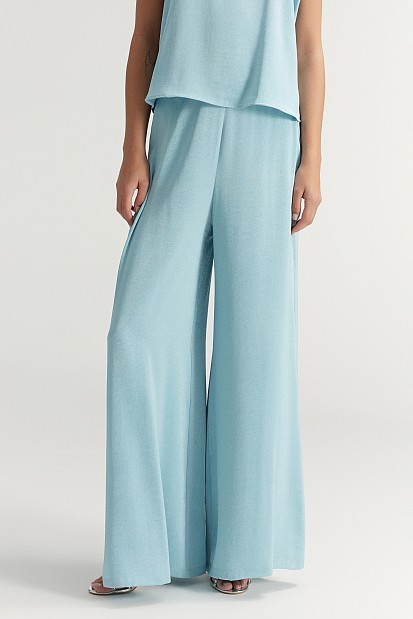 Satin trousers with elasticated waist - Gold label